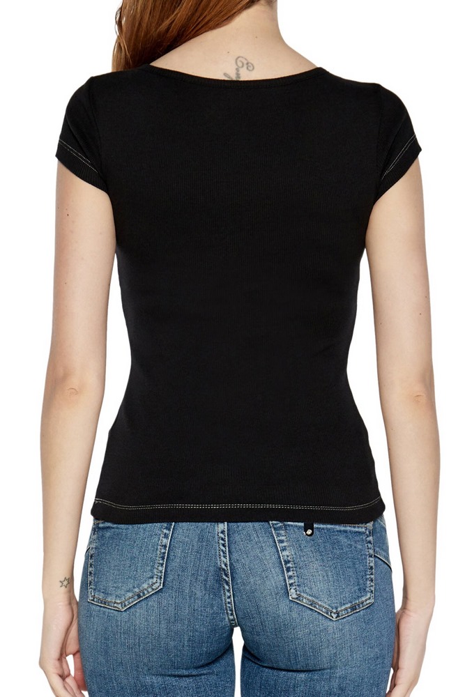 GUESS HENLEY OLYMPIA TOP ΜΠΛΟΥΖΑ ΓΥΝΑΙΚΕΙΑ BLACK