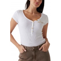 GUESS HENLEY OLYMPIA TOP ΜΠΛΟΥΖΑ ΓΥΝΑΙΚΕΙΑ WHITE