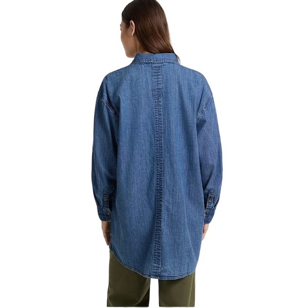 GUESS JEANS OVERSIZE LS DENIM SHIRT ΠΟΥΚΑΜΙΣΟ ΓΥΝΑΙΚΕΙΟ BLUΕ DENIM
