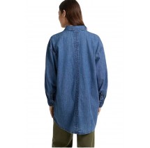 GUESS JEANS OVERSIZE LS DENIM SHIRT ΠΟΥΚΑΜΙΣΟ ΓΥΝΑΙΚΕΙΟ BLUΕ DENIM