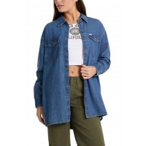 GUESS JEANS OVERSIZE LS DENIM SHIRT ΠΟΥΚΑΜΙΣΟ ΓΥΝΑΙΚΕΙΟ BLUΕ DENIM