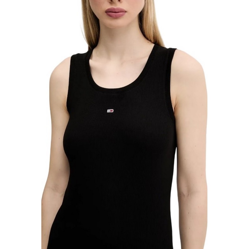 TOMMY JEANS ESSENTIAL RIB BODYCON EXT ΦΟΡΕΜΑ ΓΥΝΑΙΚΕΙΟ BLACK