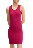 TOMMY JEANS ESSENTIAL RIB BODYCON EXT ΦΟΡΕΜΑ ΓΥΝΑΙΚΕΙΟ MAGENTA