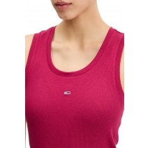 TOMMY JEANS ESSENTIAL RIB BODYCON EXT ΦΟΡΕΜΑ ΓΥΝΑΙΚΕΙΟ MAGENTA