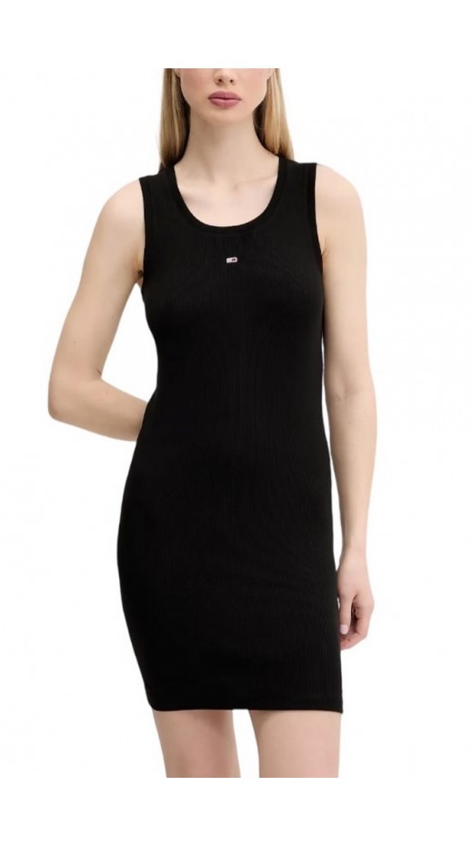 TOMMY JEANS ESSENTIAL RIB BODYCON EXT ΦΟΡΕΜΑ ΓΥΝΑΙΚΕΙΟ BLACK