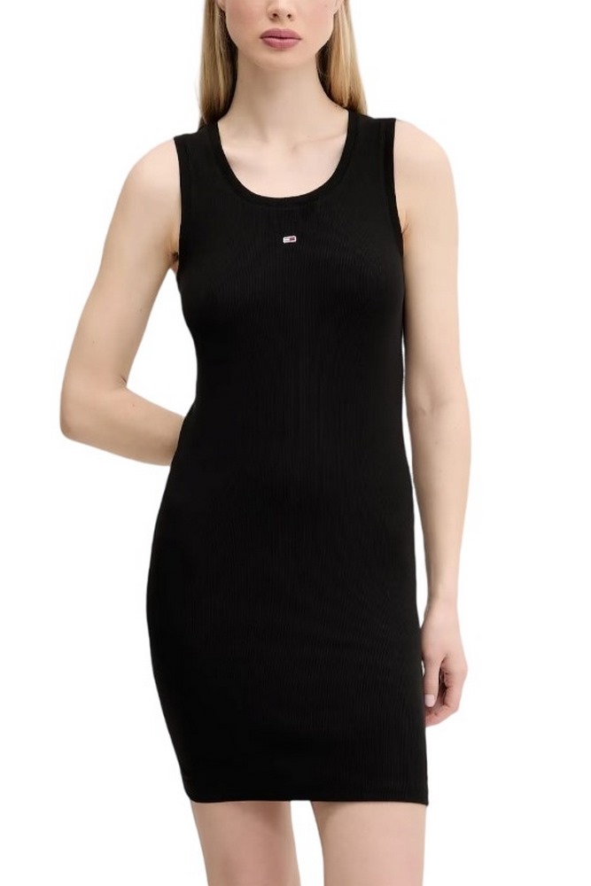 TOMMY JEANS ESSENTIAL RIB BODYCON EXT ΦΟΡΕΜΑ ΓΥΝΑΙΚΕΙΟ BLACK