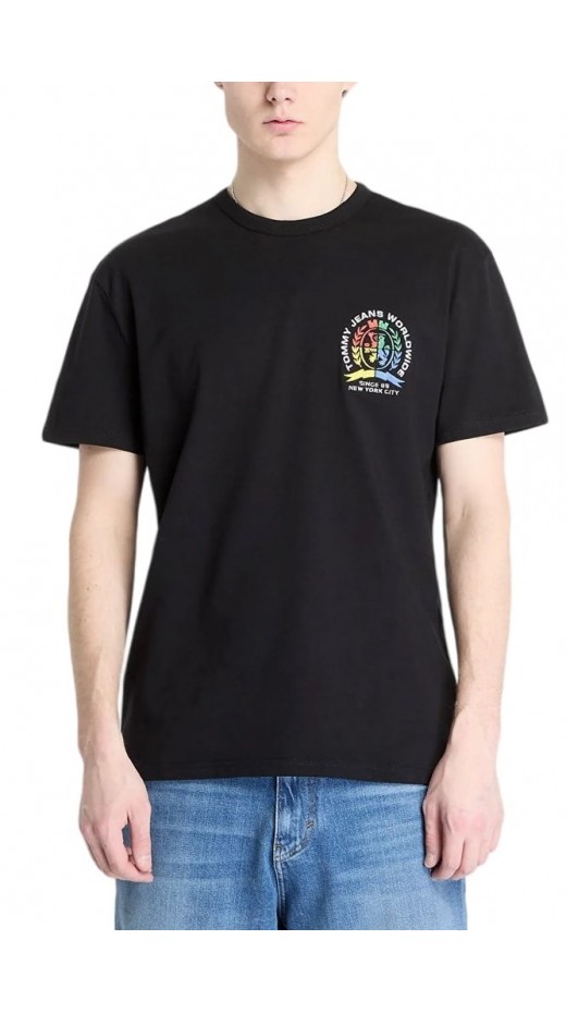 TOMMY JEANS REG POP CREST TEE EXT T-SHIRT ΜΠΛΟΥΖΑ ΑΝΔΡΙΚΗ BLACK