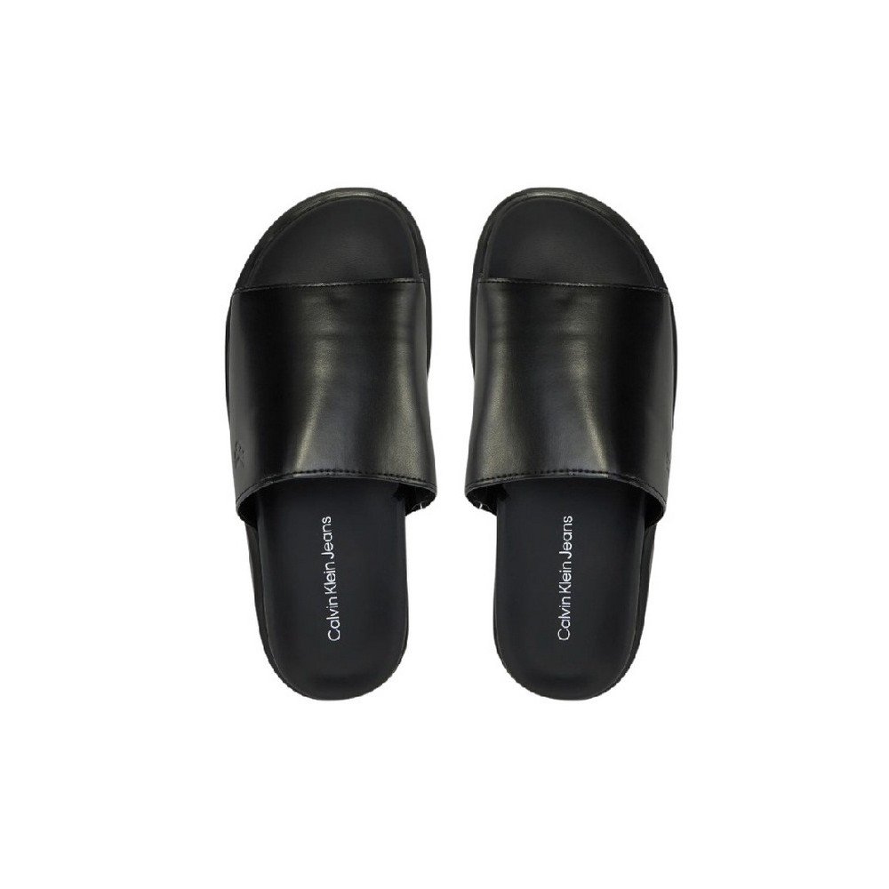 CALVIN KLEIN JEANS FLAT MOLDED SANDAL SLIDE ΠΑΝΤΟΦΛΑ ΓΥΝΑΙΚΕΙΑ BLACK