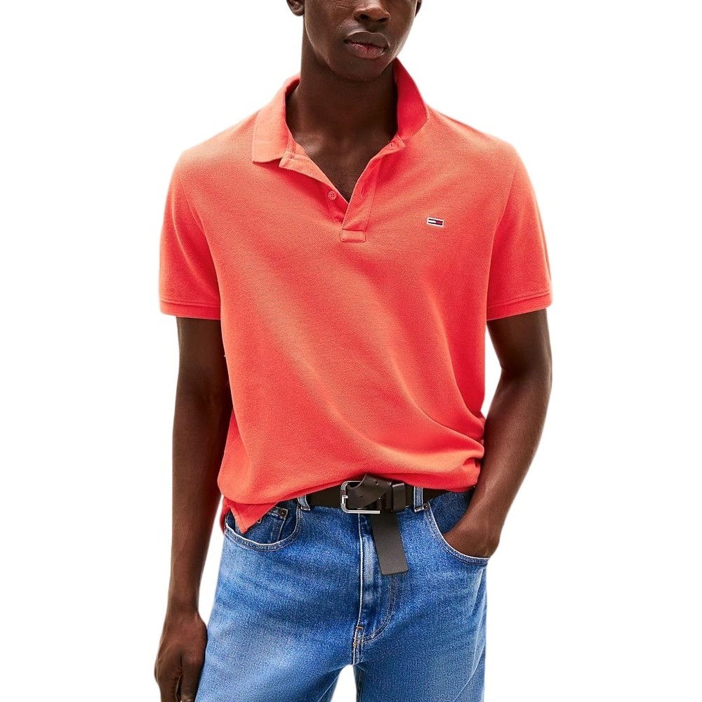 TOMMY JEANS SLIM ESSENTIAL GD POLO T-SHIRT ΜΠΛΟΥΖΑ ΑΝΔΡΙΚΗ ORANGE