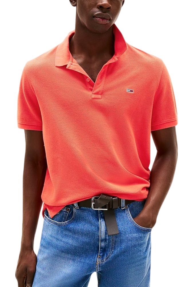 TOMMY JEANS SLIM ESSENTIAL GD POLO T-SHIRT ΜΠΛΟΥΖΑ ΑΝΔΡΙΚΗ ORANGE