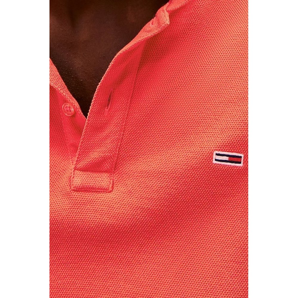 TOMMY JEANS SLIM ESSENTIAL GD POLO T-SHIRT ΜΠΛΟΥΖΑ ΑΝΔΡΙΚΗ ORANGE