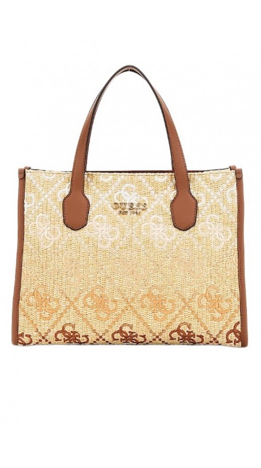 GUESS SILVANA 2 COMP TOTE ΤΣΑΝΤΑ ΓΥΝΑΙΚΕΙΑ COGNAC