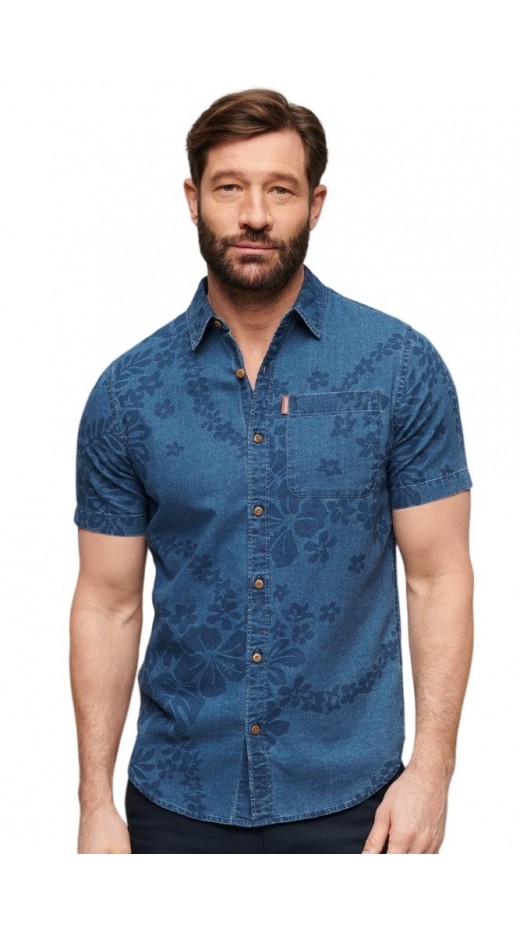 SUPERDRY OVIN VINTAGE LOOM SHIRT ΠΟΥΚΑΜΙΣΟ ΑΝΔΡΙΚΟ INDIGO
