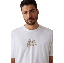 GUESS CN PATCH AT BACK TEE T-SHIRT ΜΠΛΟΥΖΑ ΑΝΔΡΙΚΗ WHITE