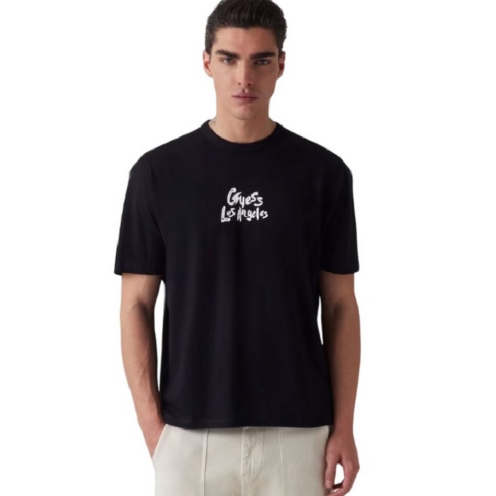GUESS CN PATCH AT BACK TEE T-SHIRT ΜΠΛΟΥΖΑ ΑΝΔΡΙΚΗ BLACK