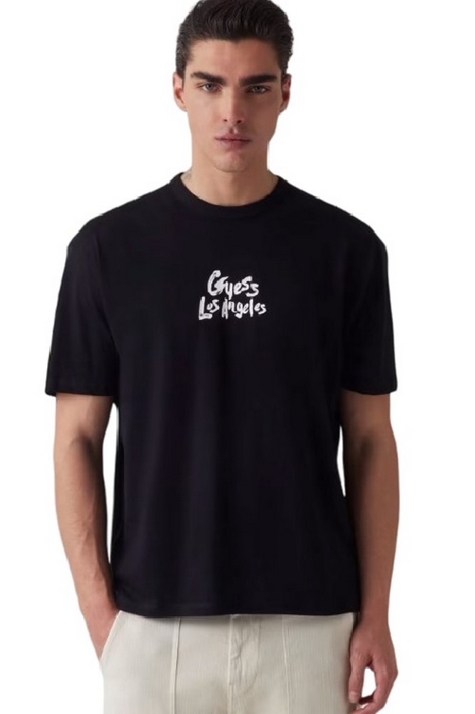 GUESS CN PATCH AT BACK TEE T-SHIRT ΜΠΛΟΥΖΑ ΑΝΔΡΙΚΗ BLACK