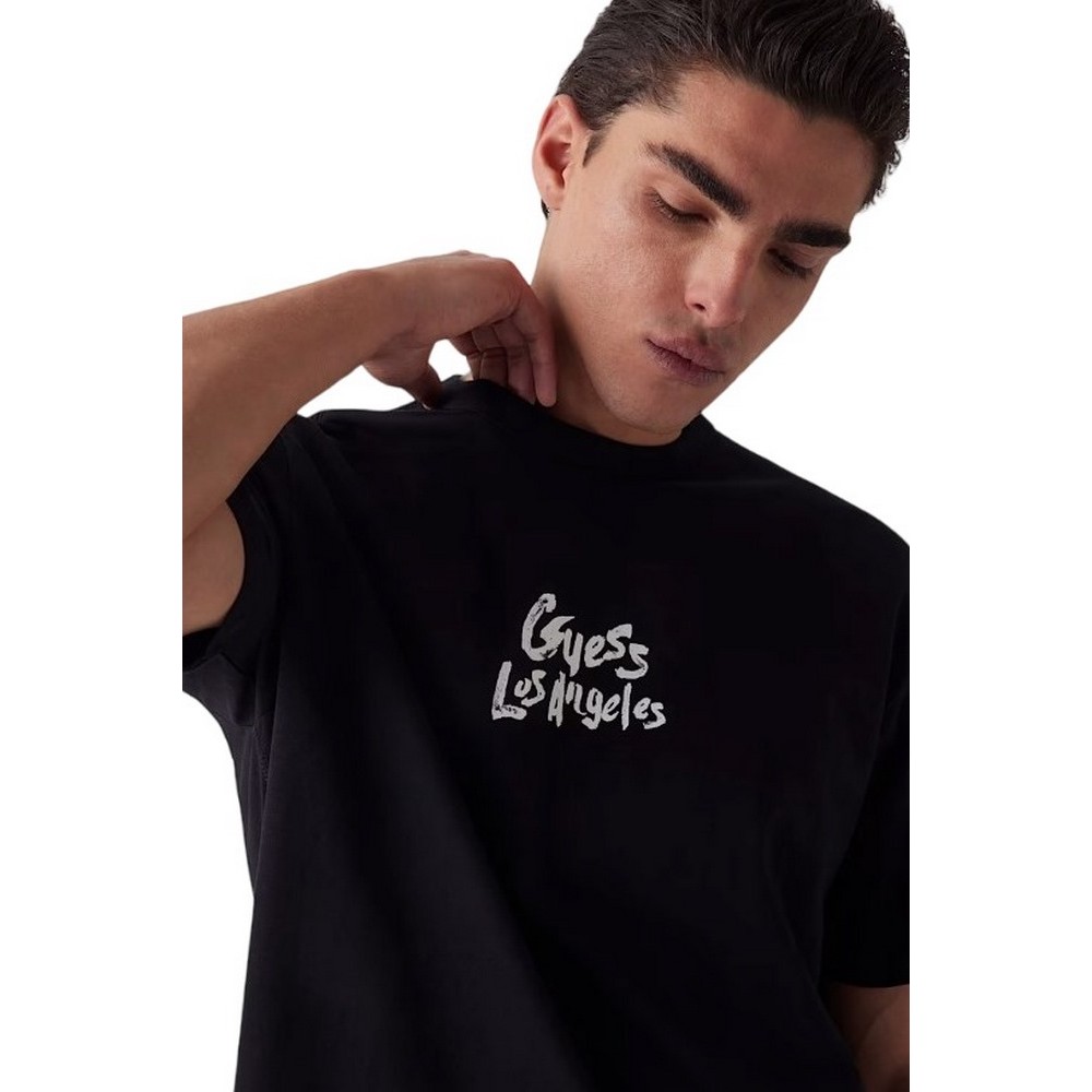 GUESS CN PATCH AT BACK TEE T-SHIRT ΜΠΛΟΥΖΑ ΑΝΔΡΙΚΗ BLACK
