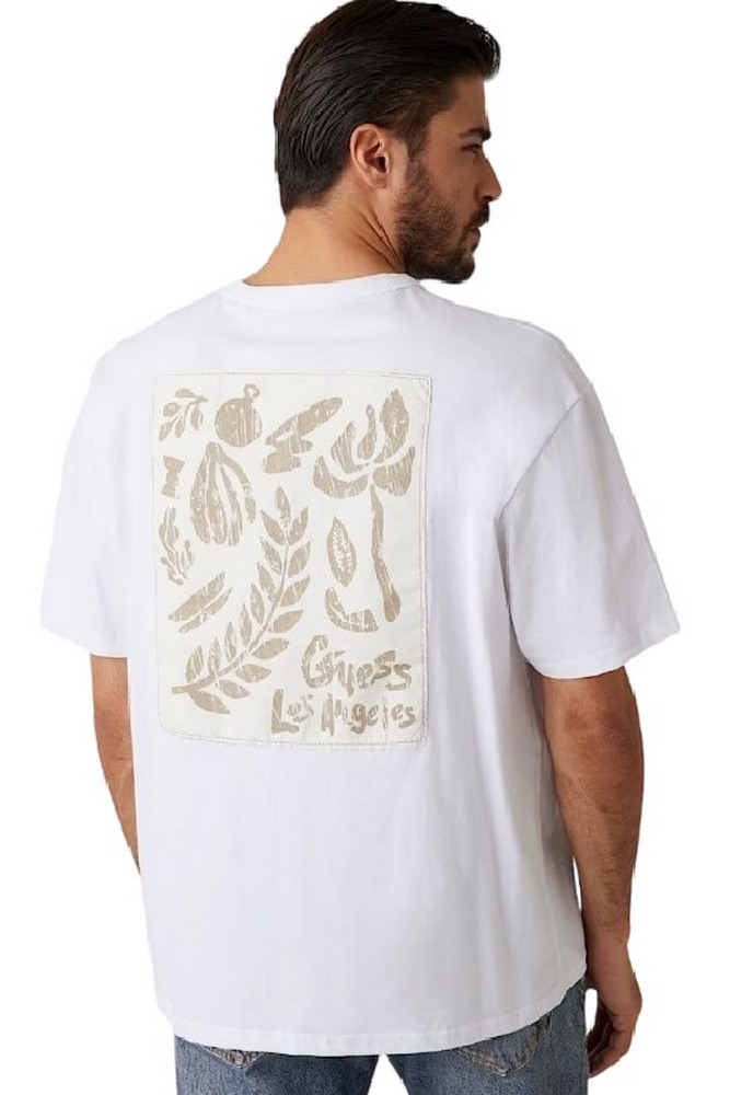 GUESS CN PATCH AT BACK TEE T-SHIRT ΜΠΛΟΥΖΑ ΑΝΔΡΙΚΗ WHITE