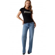 GUESS GLITTER DEGRADE LOGO TEE T-SHIRT ΜΠΛΟΥΖΑ ΓΥΝΑΙΚΕΙΑ BLACK