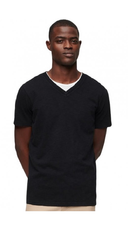 SUPERDRY  V NECK SLUB T-SHIRT ΜΠΛΟΥΖΑ ΑΝΔΡΙΚΗ BLACK