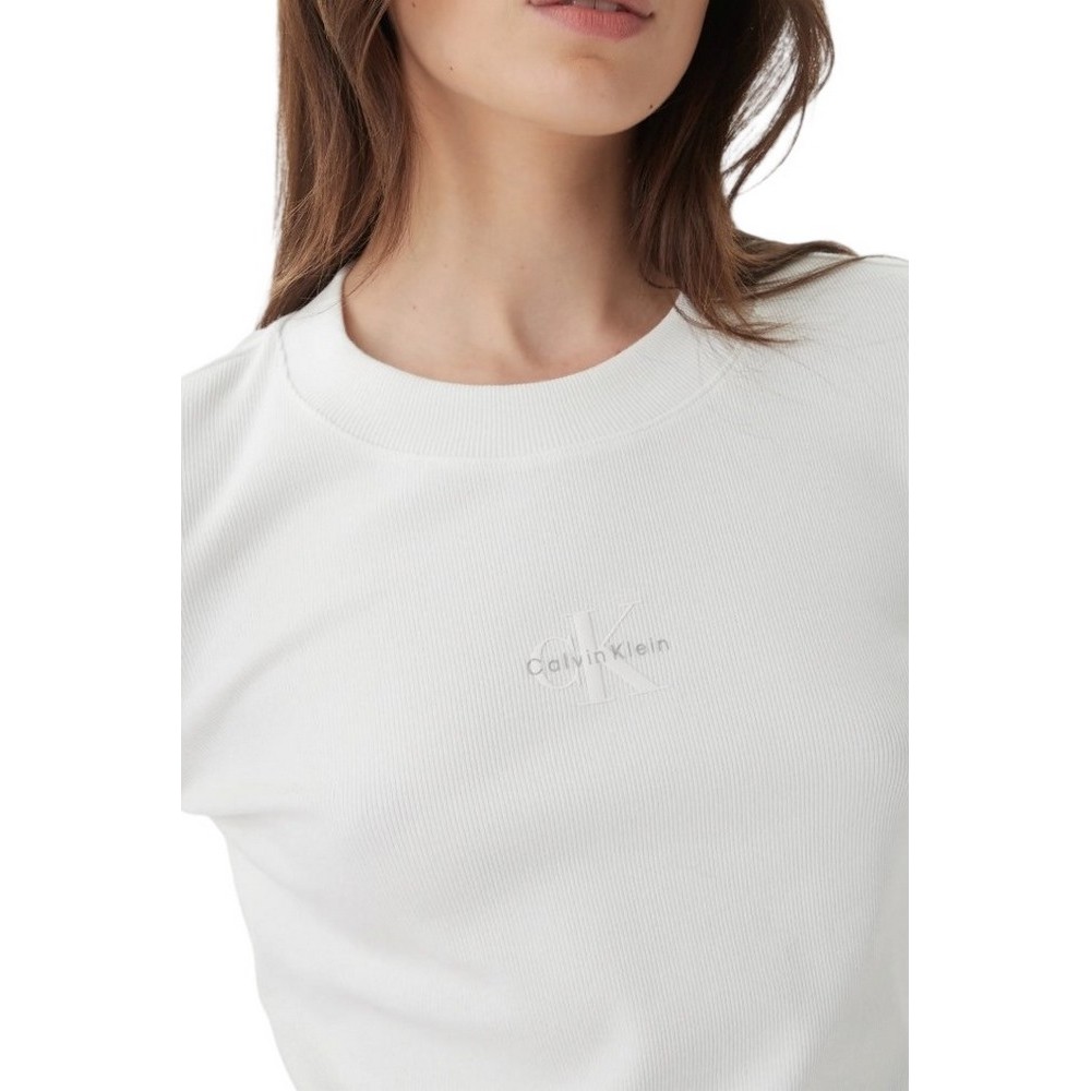 CALVIN KLEIN JEANS A MONOGRAM BABY T-SHIRT  ΜΠΛΟΥΖΑ ΓΥΝΑΙΚΕΙΑ BRIGHT WHITE