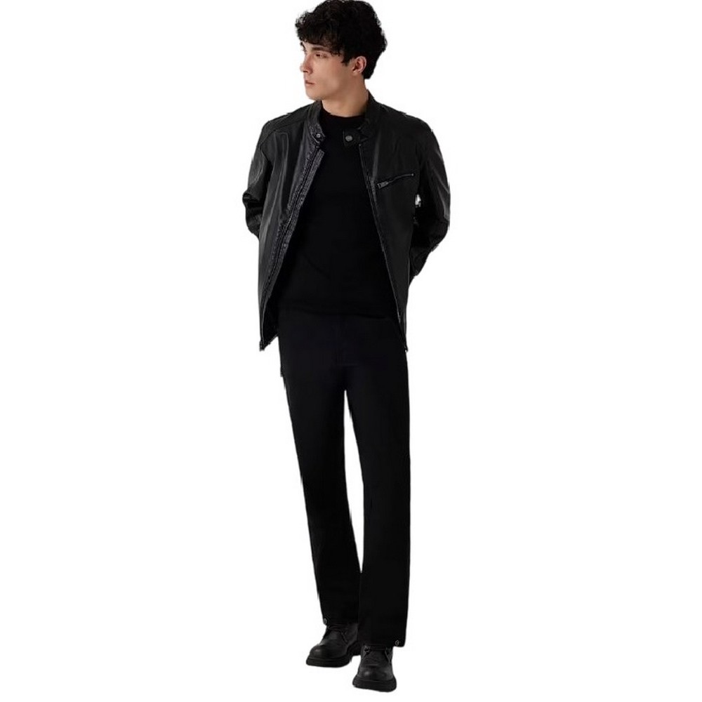 GUESS PU LEATHER BIKER ΜΠΟΥΦΑΝ ΑΝΔΡΙΚΟ BLACK