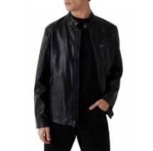 GUESS PU LEATHER BIKER ΜΠΟΥΦΑΝ ΑΝΔΡΙΚΟ BLACK