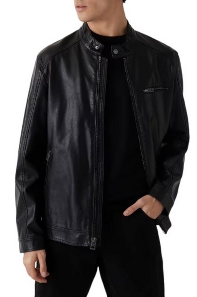 GUESS PU LEATHER BIKER ΜΠΟΥΦΑΝ ΑΝΔΡΙΚΟ BLACK