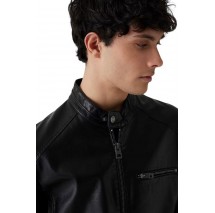 GUESS PU LEATHER BIKER ΜΠΟΥΦΑΝ ΑΝΔΡΙΚΟ BLACK