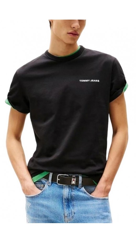 TOMMY JEANS SLANTED CREST GRAPHIC TEE T-SHIRT ΜΠΛΟΥΖΑ ΑΝΔΡΙΚΗ BLACK