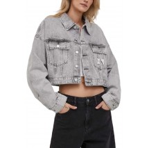 CALVIN KLEIN JEANS EXTR OVERSIZE CROP DENIM JACKET ΜΠΟΥΦΑΝ ΓΥΝΑΙΚΕΙΟ GREY