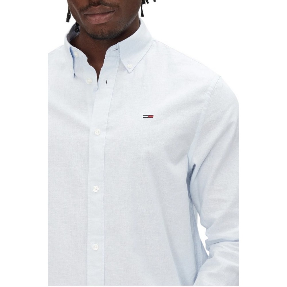 TOMMY JEANS REG LINEN BLEND LS SHIRT EXT ΠΟΥΚΑΜΙΣΟ ΑΝΔΡΙΚΟ CIEL