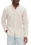 TOMMY JEANS REG LINEN BLEND LS SHIRT EXT ΠΟΥΚΑΜΙΣΟ ΑΝΔΡΙΚΟ TAN