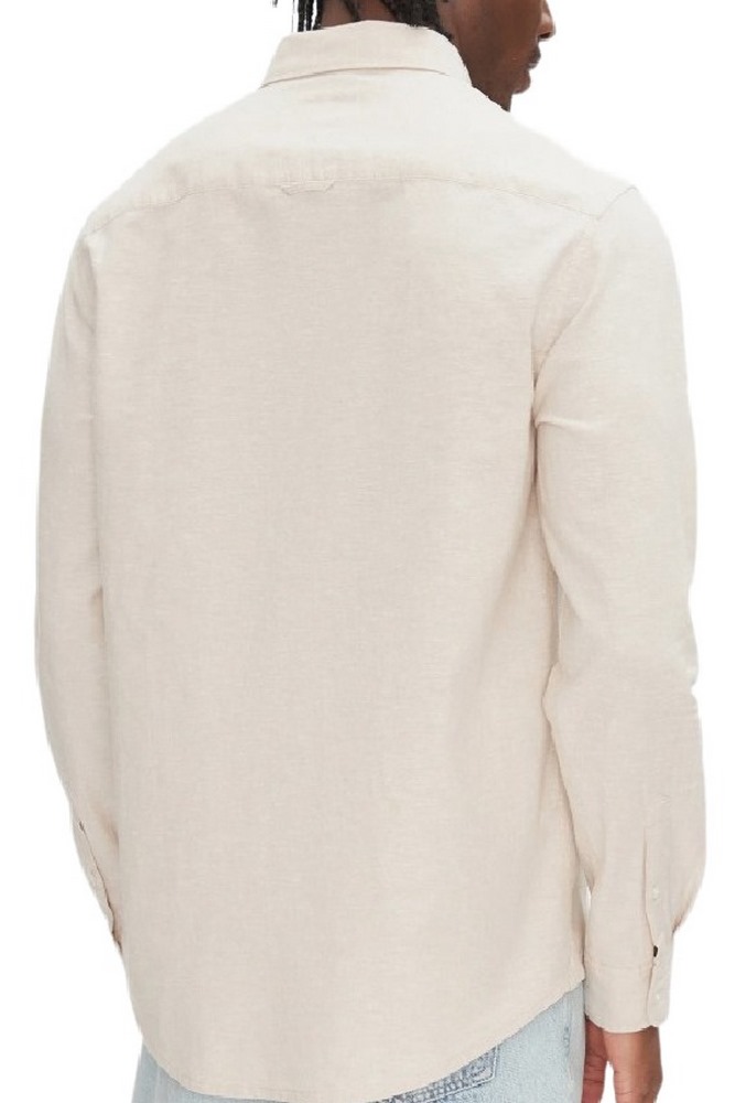 TOMMY JEANS REG LINEN BLEND LS SHIRT EXT ΠΟΥΚΑΜΙΣΟ ΑΝΔΡΙΚΟ TAN
