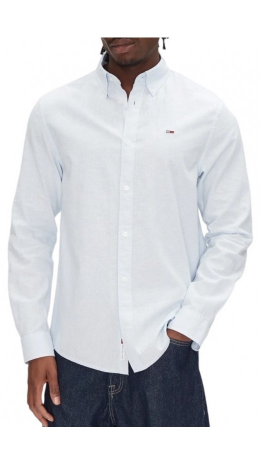 TOMMY JEANS REG LINEN BLEND LS SHIRT EXT ΠΟΥΚΑΜΙΣΟ ΑΝΔΡΙΚΟ CIEL