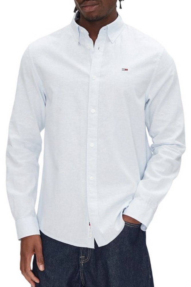 TOMMY JEANS REG LINEN BLEND LS SHIRT EXT ΠΟΥΚΑΜΙΣΟ ΑΝΔΡΙΚΟ CIEL