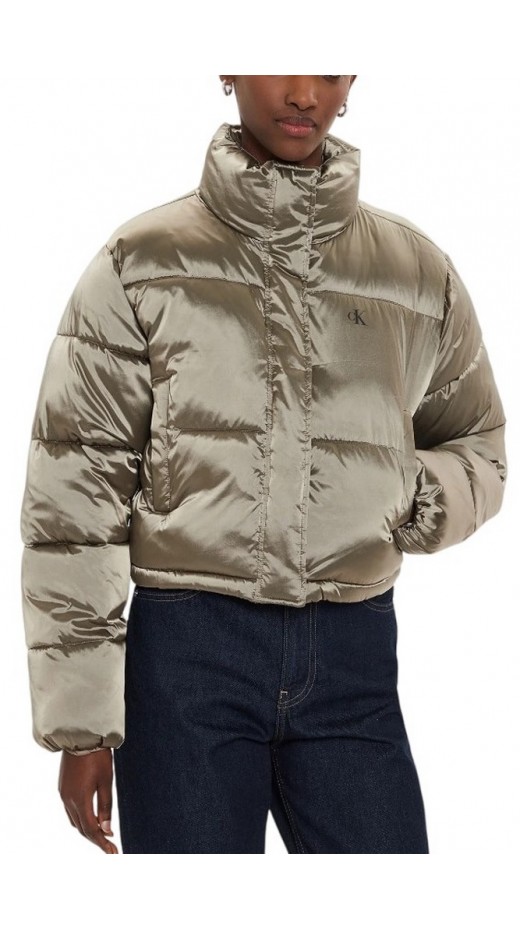 CALVIN KLEIN JEANS SHINY CROPPED PUFFER ΜΠΟΥΦΑΝ ΓΥΝΑΙΚΕΙΟ BRINDLE