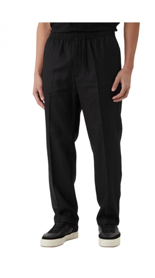CALVIN KLEIN STRAIGHT LINEN PULL ON PANT ΠΑΝΤΕΛΟΝΙ ΑΝΔΡΙΚΟ BLACK