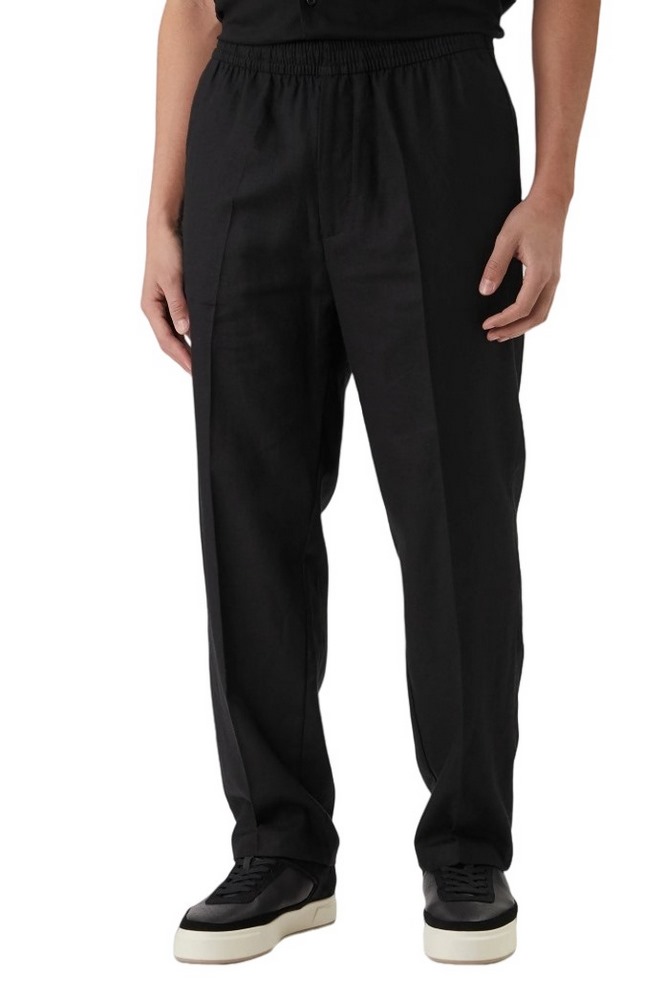 CALVIN KLEIN STRAIGHT LINEN PULL ON PANT ΠΑΝΤΕΛΟΝΙ ΑΝΔΡΙΚΟ BLACK