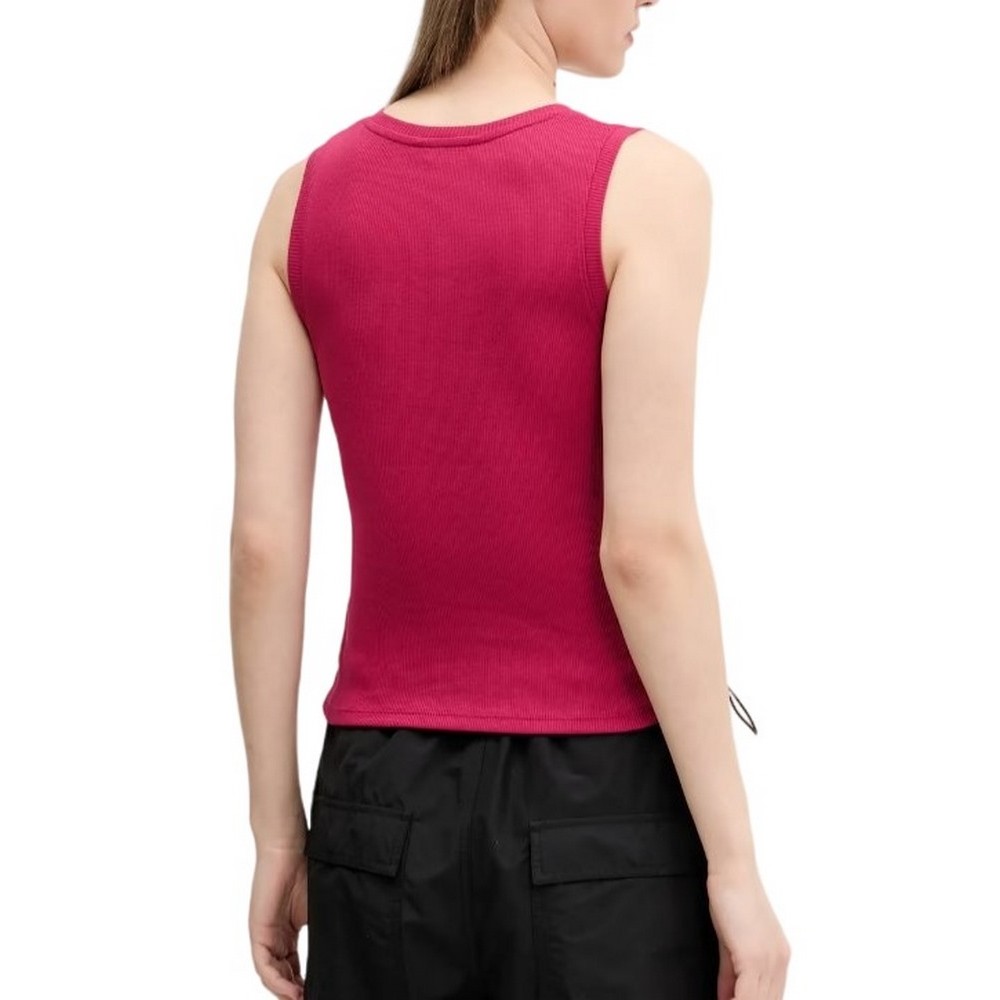 TOMMY JEANS  SLIM SCRIPT RIB TANK TOP ΤΟΠ ΓΥΝΑΙΚΕΙΟ BERRY