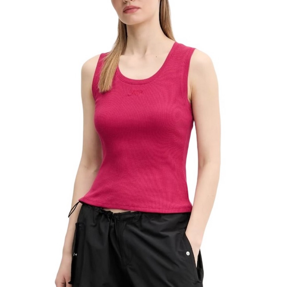 TOMMY JEANS  SLIM SCRIPT RIB TANK TOP ΤΟΠ ΓΥΝΑΙΚΕΙΟ BERRY