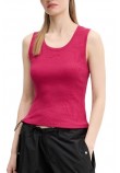 TOMMY JEANS  SLIM SCRIPT RIB TANK TOP ΤΟΠ ΓΥΝΑΙΚΕΙΟ BERRY