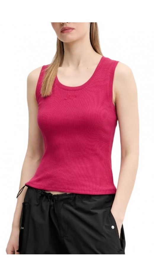 TOMMY JEANS  SLIM SCRIPT RIB TANK TOP ΤΟΠ ΓΥΝΑΙΚΕΙΟ BERRY