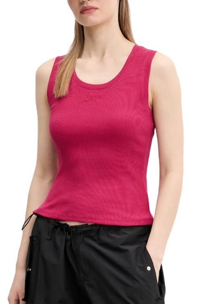 TOMMY JEANS  SLIM SCRIPT RIB TANK TOP ΤΟΠ ΓΥΝΑΙΚΕΙΟ BERRY