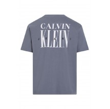 CALVIN KLEIN JEANS SERIF FONT GRAPHIC TEE T-SHIRT ΜΠΛΟΥΖΑ ΑΝΔΡΙΚΗ GREY