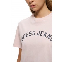 GUESS JEANS SS CN BOXY COLLEGIATE TEE ΜΠΛΟΥΖΑ ΓΥΝΑΙΚΕΙΑ PINK