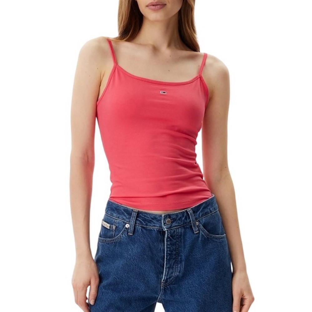 TOMMY JEANS ESSENTIAL STRAP TOP EXT ΤΟΠ ΓΥΝΑΙΚΕΙΟ CORAL