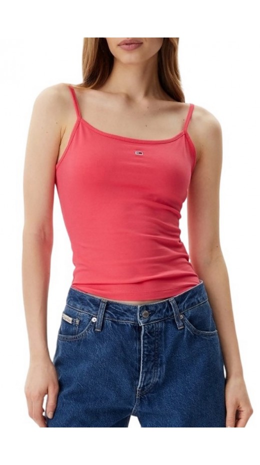 TOMMY JEANS ESSENTIAL STRAP TOP EXT ΤΟΠ ΓΥΝΑΙΚΕΙΟ CORAL