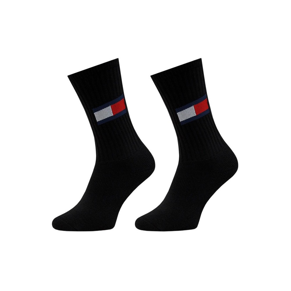 TOMMY JEANS UNI SOCK 2P FLAG ΚΑΛΤΣΕΣ ΑΝΔΡΙΚΕΣ BLACK