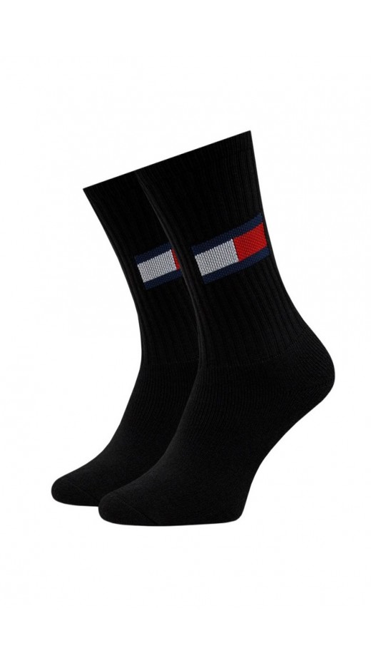 TOMMY JEANS UNI SOCK 2P FLAG ΚΑΛΤΣΕΣ ΑΝΔΡΙΚΕΣ BLACK